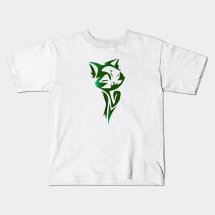 green cat t-shirt Kids T-Shirt